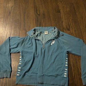 blue quarterzip jacket from victoria secret pink